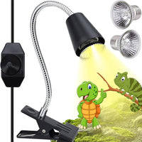 Reptile Heat Lamps, UVA/UVB Turtle Heat Lamp - Light Stand With Dimmer