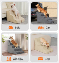 Made4Pets Dog Stairs Ramp for Small Dogs - Grey / 5.0 / 33"x15.7"x22.8"H - image 3