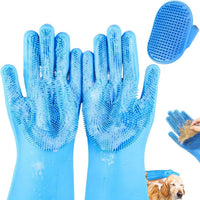 2PCS Dog Washing Gloves and Dog Bath Brush