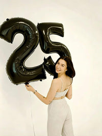 Number Balloons Blue 7 Balloon Numbers 40 inch for 7th Birthday - Black / Number 3 - image 3