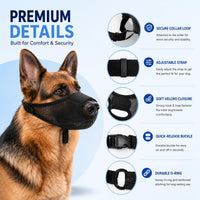 Dog Muzzle, Soft Air Mesh Muzzles for Medium Sized Dogs - Black / XL - image 2