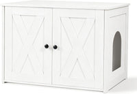 Cat Litter Box Enclosure, Hidden Litter Box Furniture - White