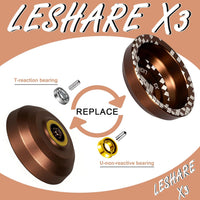 LESHARE X2 Dual-Mode Yoyo for Advanced Players & Teens Beginners – Fun for Kids & Family - Coffee brown - image 3