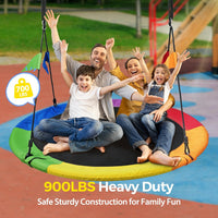 PACEARTH 40 Inch Saucer Tree Swing Flying 600lb Weight Capacity 2 - Rainbowcolor / 60 IN - image 3