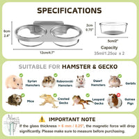 Magnetic Reptile Feeding Ledge with 2 Pack Plastic Bowls Food Feeder - Green(Pack of 1） / Magnetic-Mounted - image 3