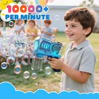 EagleStone 2 Packs Automatic Bubble Machine Guns with 4 Bottles - Blue，purple - image 2
