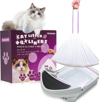 Elzrghs 100 Pack Drawstring Cat Litter Box Liners Compatible