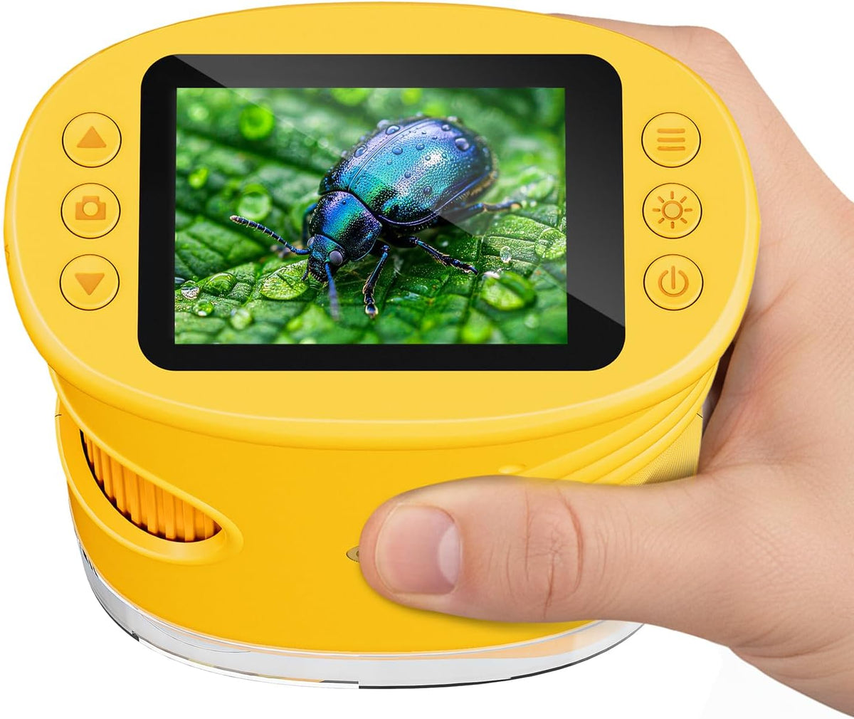 Temodu Kids Microscope 2.0" Screen 1000X Digital Microscope for Kids - Yellow