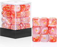24 of Pack 16MM 6 Sided Dice Set, Two Colours D6 Game Dice Set - Red White