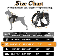 rabbitgoo Dog Harness Medium Sized No Pull, Tactical Service Pet Vest with Molle and Control Handle, Adjustable and Reflective Military Harness for Easy Walking and Training, Black, M
