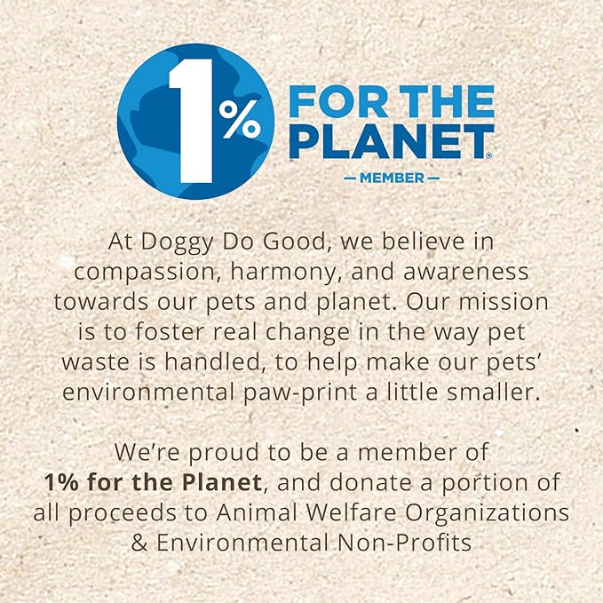 Doggy Do Good Poop Bags | Dog Waste Bags | Unscented, USDA Certified Biobased, Thick & Leak Proof, Easy Open | Standard Size | 60 Count