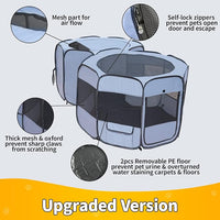 EighteenTek XLarge 2-in-1 Pop up Dog Playpen, Assembly-Free, with Leakproof Pet Pee Pads,Portable Foldable Cat Tent Enclosure Indoor Outdoors Puppy Kittens Small Animals Crates (M, 72" Lx36 Wx24 H)