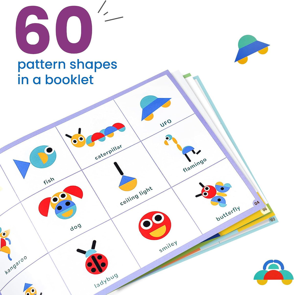 LiKee Wooden Shape Puzzle, 36 Blocks& 1 Booklet - 1 booklet / 36 - image 4