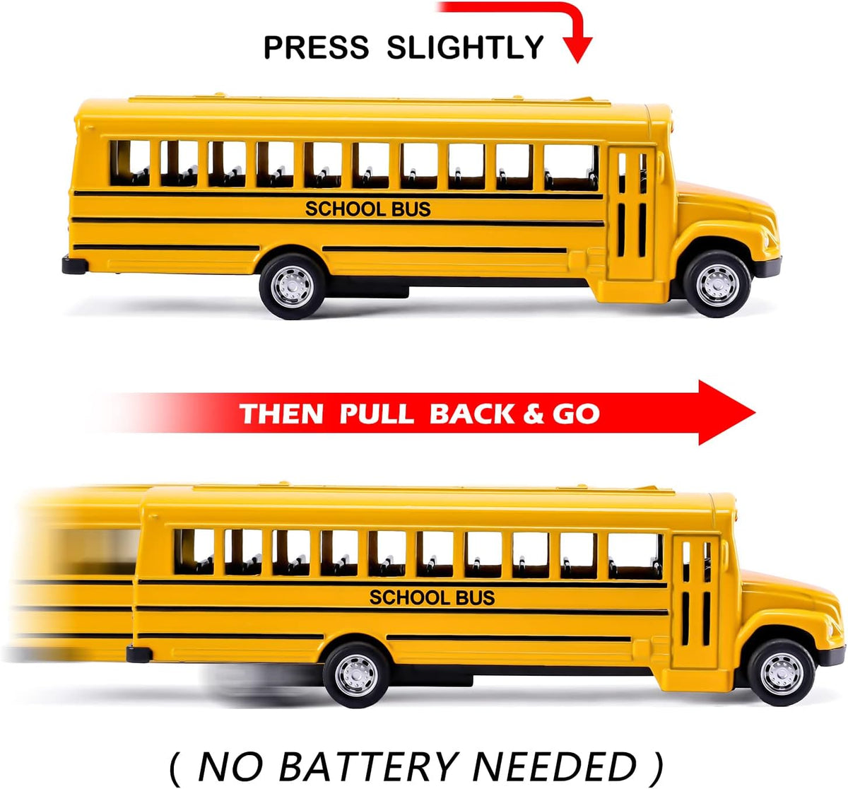 3 Pack Pull Back School Bus Playset - image 3