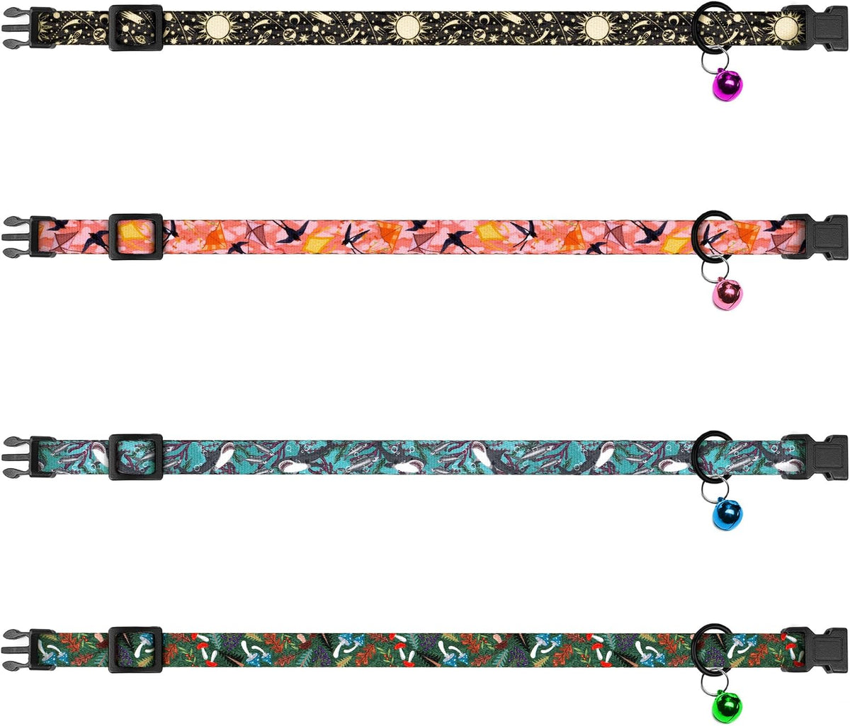 4PCS Breakaway Cat Collars with Bell - Nature - image 2