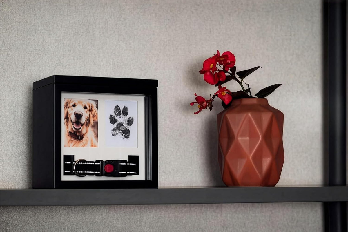 Black Dog Urn for Ashes 4 Customizable Displays Ink Paw Print Kit – Essentials for Dogs - Black Large - image 2