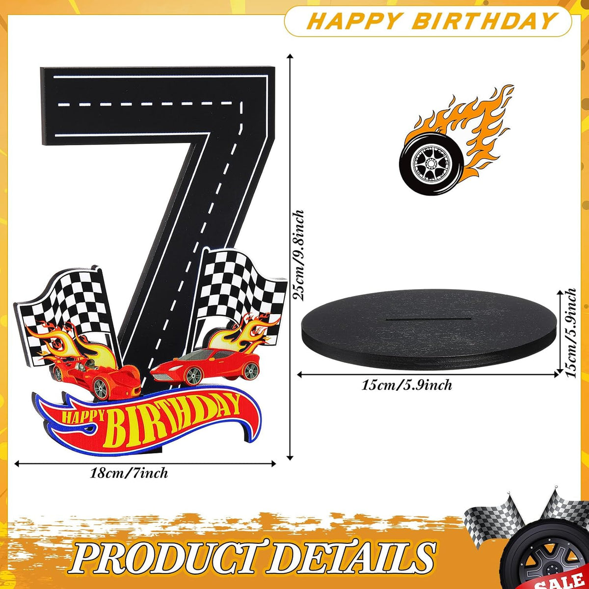 MiniInflat Race Car 5th Birthday Number Sign Centerpiece Race Car - 7th - image 2