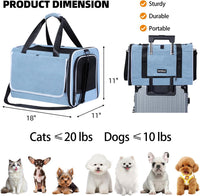 Cat Carrier for Travel, Soft-Sided, Top Loading, Privacy Curtain - Blue / 18.0"L x 11.0"W x 11.0"H - image 2