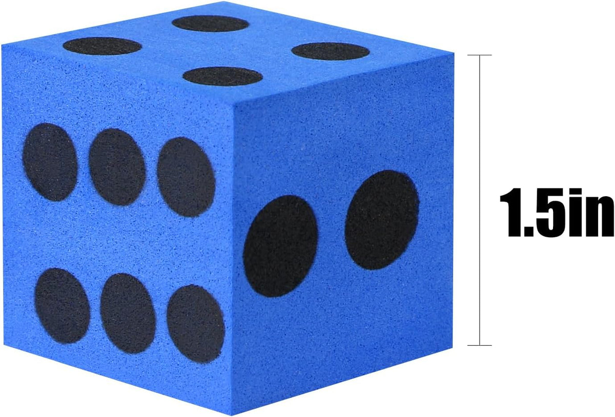 MIDELONG set of 6 colorful 1.5 inch foam dice with number dots - view 2