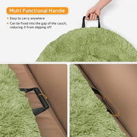 GGIB Calming Dog Bed Fluffy Plush Dog Mat for Furniture Protector with Removable Washable Cover for Large Medium Small Dogs and Cats (Medium, Grass Green)