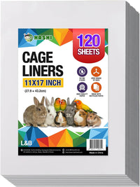 Bird Cage Liners, 120 Unscented Newsprint Sheets - 11" x 17" (120 Sheets)