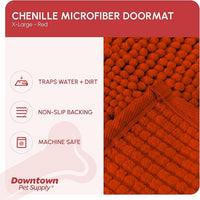 My Doggy Place Microfiber Dog Mat for Muddy Paws, 60" x 36" Red - Non-Slip, Absorbent and Quick-Drying Dog Paw Cleaning Mat, Washer and Dryer Safe - X-Large/Runner