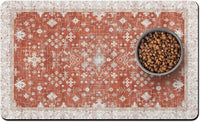 Pet Food Mats for Floor, Absorbent Dog Mat for Food and Water Dispenser Mat, Dog Food Mat Quick Dry - Orange / 32"L x 24"W