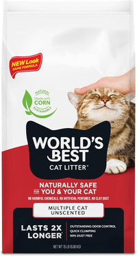 World's Best Cat Litter, Multiple Cat, Unscented, Odor Control - 15 lb