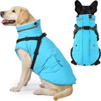 Dogcheer Dog Coat with Harness - Light Blue / XX-Large( Chest:35.4"Back:23.6" Neck:23.6")