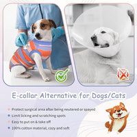 Kuoser Dog Surgery Recovery Suit for Female Male Dogs, Stripes Spay Neuter Anti-Licking Dog Onesie, Abdominal Wounds Surgical Suit Snugly Pet Collar Alternative Post Surgery Vest Bodysuit, Orange L