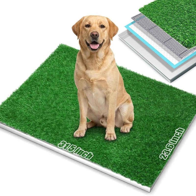 Dog Grass Pee Pad with Stainless Steel Tray
