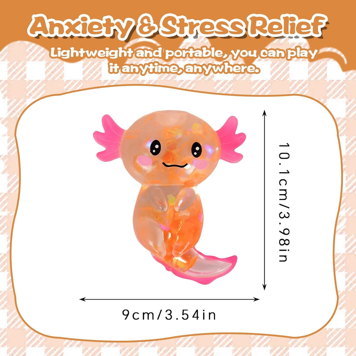 Ropuptl sitting axolotl squishy toy in purple, slow rising soft fidget - view 38