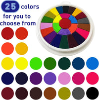 Fottaqqan finger painting kit for kids with 25 color round ink pad and picture album - view 3