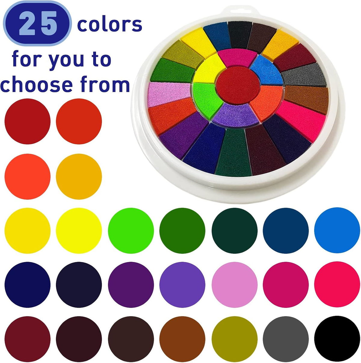 Fottaqqan finger painting kit for kids with 25 color round ink pad and picture album - view 3