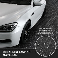 16.4 x 3.3Ft Garage Rubber Flooring Roll, 3 mm Thickness Floor Mat, Diamond Plate PVC Rubber Trailer Mats Non-Slip Flooring for Garage Gym Horse Stall Home Patio (Black)
