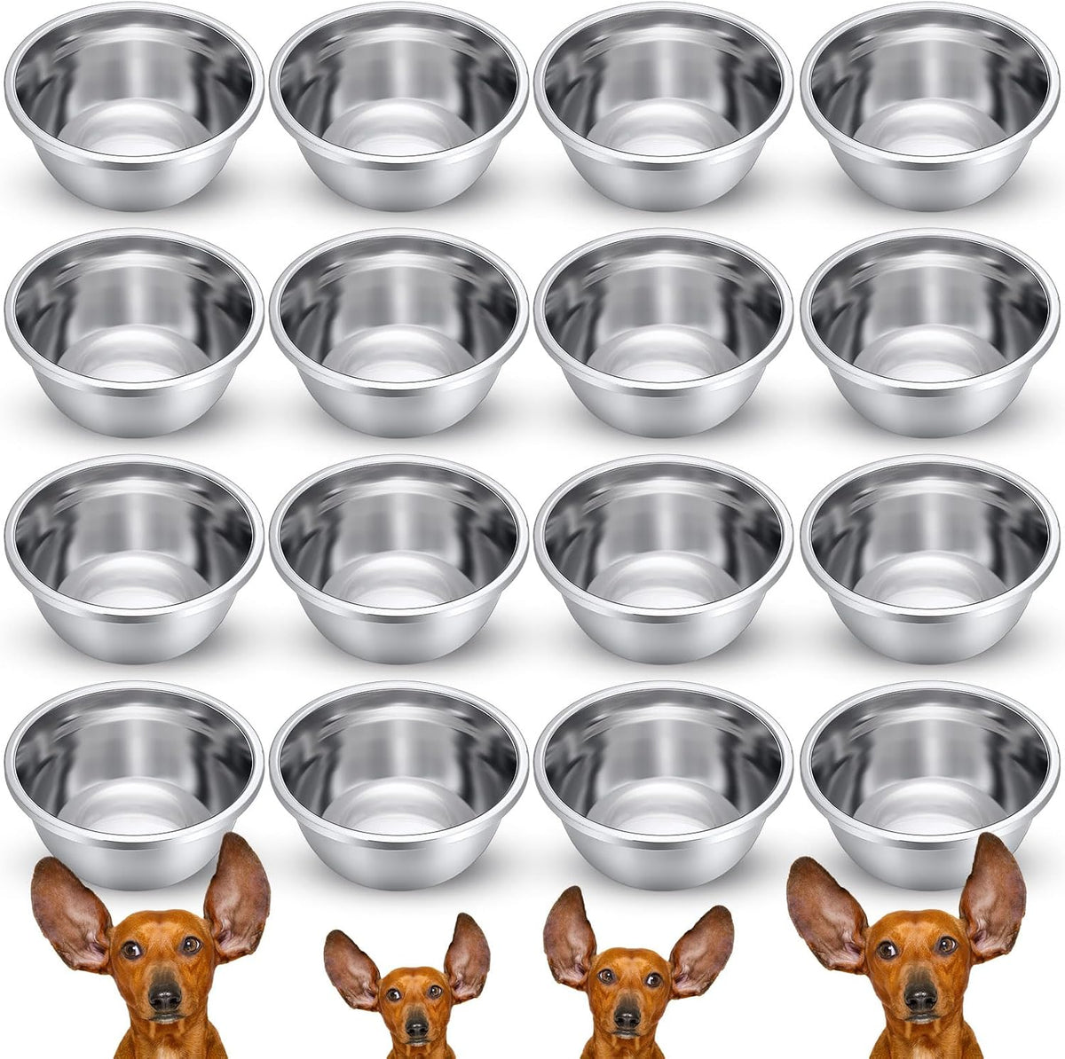 10 Pcs 8 Cup Metal Dog Bowls Stainless Steel Food Dish – Essentials for Dogs - 16