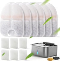 3.2Gal Stainless Steel Dog Water Fountain for Large Dog - 6 Filters + 6 Sponges