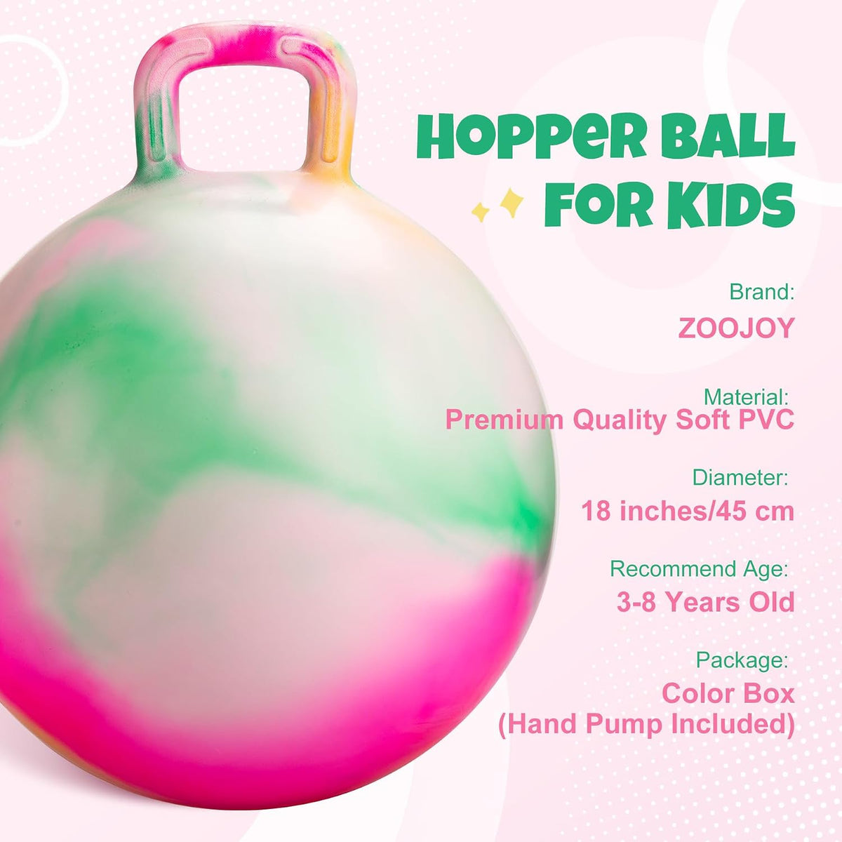 ZOOJOY 18 inch blue dinosaur hopper ball for kids with handle - view 20