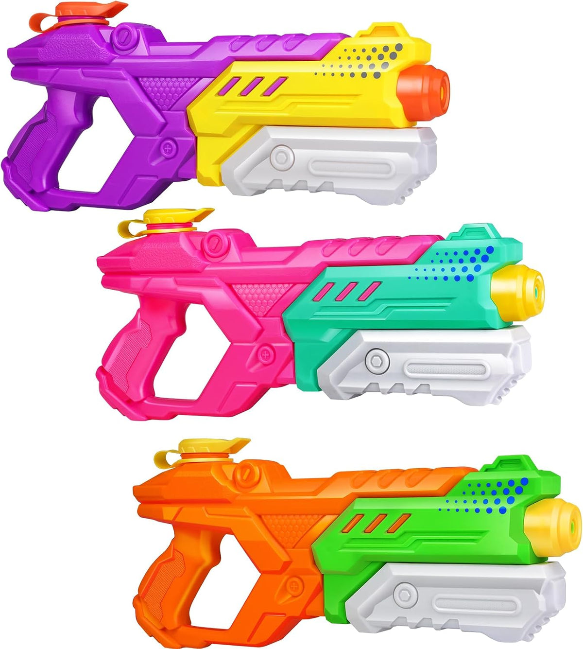 Quanquer 3 Pack Water Guns for Kids Adults - Orange Pink Purple