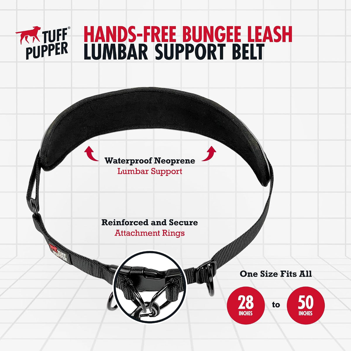 Tuff Pupper Heavy Duty Hands Free Bungee Dog Leash - Two Large Dogs (45-125 pounds each) - image 4