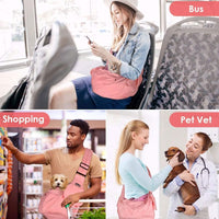 SlowTon Pet Carrier, Hard Bottom Support & Adjustable Padded Shoulder Strap – Essentials for Dogs - Peach - image 2