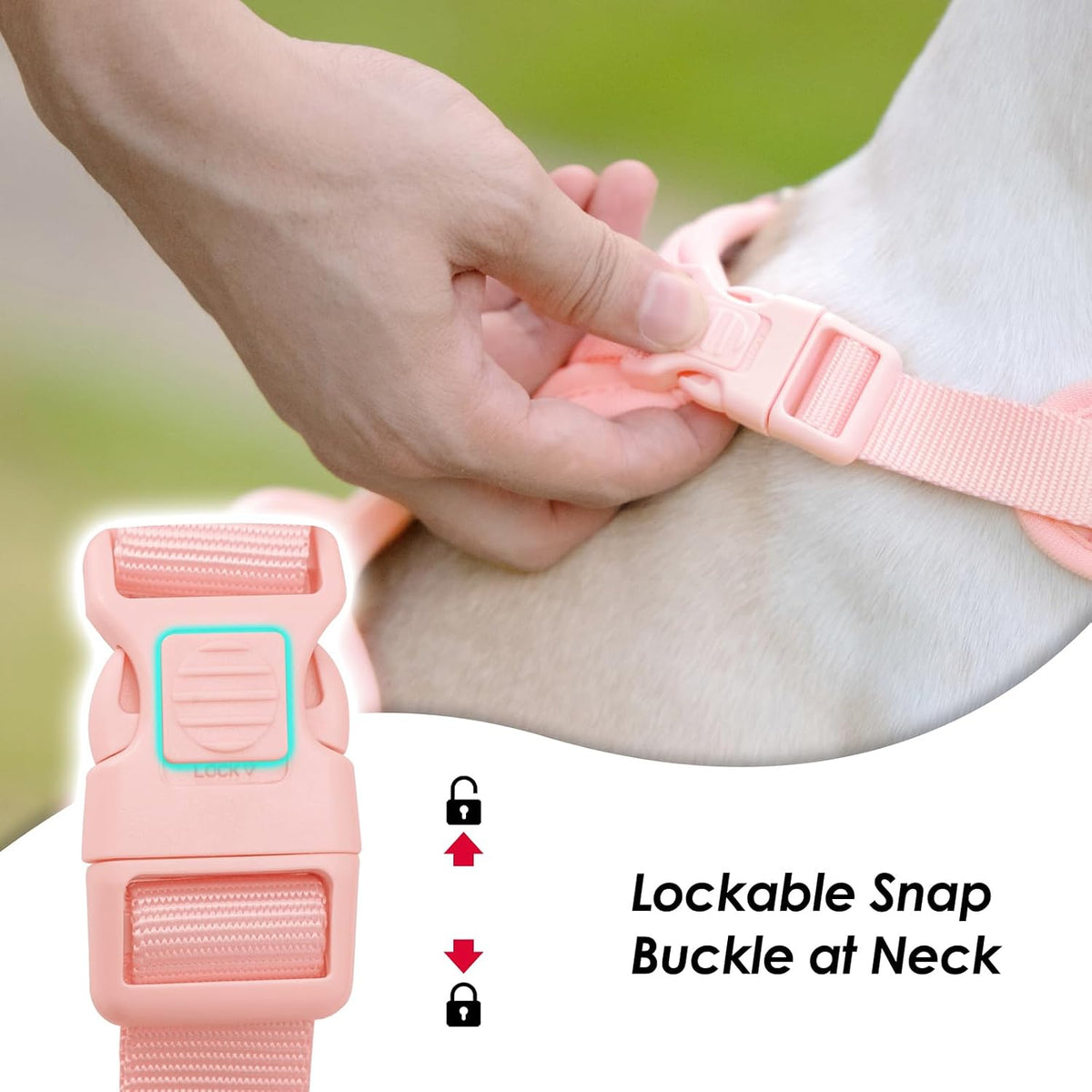Sunraymascota No Pull Dog Harness for Medium Sized Dogs Puppy Vest - Light Pink / XS(Neck:11.8-16.5", Chest:14.2-19.7") - image 2