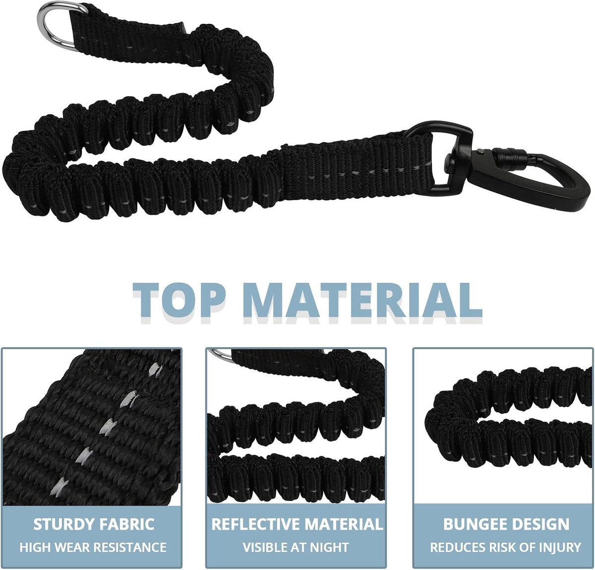 Long Dog Leash 15 FT: Heavy Duty Rope Leashes for Dogs Training - silver / 15ft*1/3'' - image 3