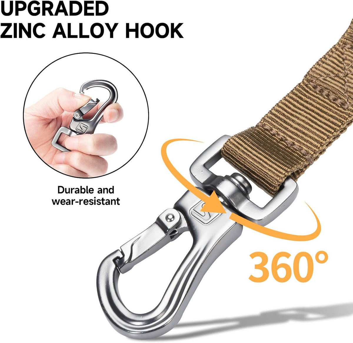 EXCELLENT ELITE SPANKER Tactical Military Bungee Nylon Dog Leash - Coyote Brown - image 4