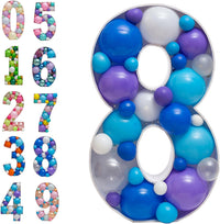 28 inch DIY Mosaic Balloon Number 1 Frame, Party Backdrop Decor – Fun for Kids & Family - Number 8