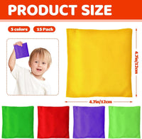 Small Colorful Nylon Bean Bags for Hand Toss Games - 4.7in-15 Pcs - image 2