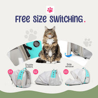 Dual Expandable Large Cat Backpack Carrier – Essentials for Cats - Green / Clear Window - image 3