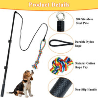 ASOCEA Dog Extendable Teaser Wand Pet Flirt Stick Pole Puppy Chasing - yellow - image 2