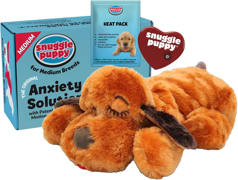 Snuggle Puppy Heartbeat Toy, Calming Comfort, Medium Breeds - Brown / 1 Count (Pack of 1)