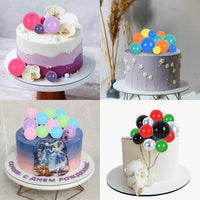 BEISHIDA 20 PCS Gold Mini Ball Cake Toppers Foam Cake Balls - Ball-yellow - image 3